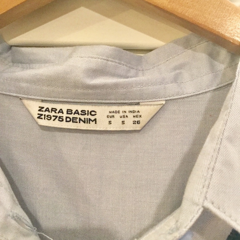 Zara Embroidered Denim Blouse - Picture 2 of 8